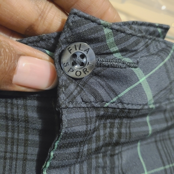 Fila Sport |  Men's Black and Gray Plaid Athleisure Golf Shorts (Waist Size 40) - Picture 3 of 11